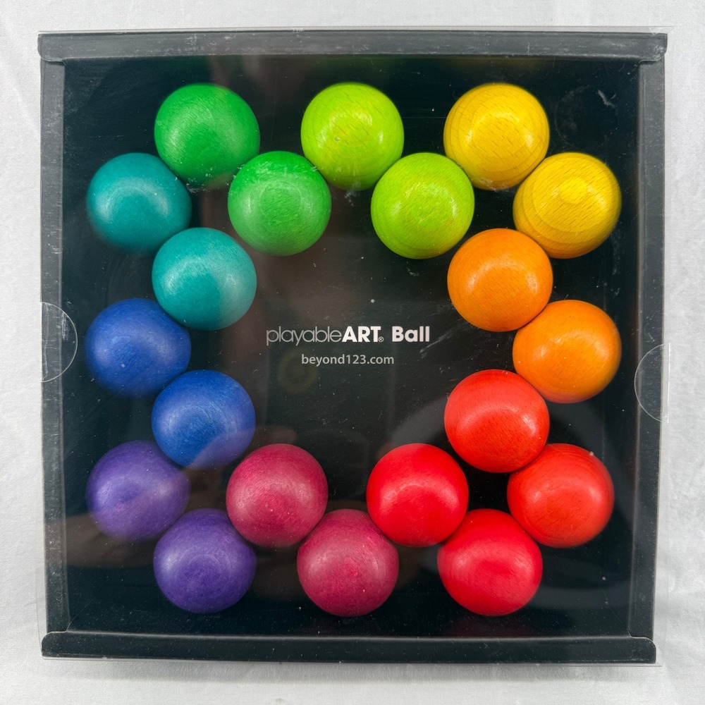 playable ART Ball Rainbow 20 Beyond123 Wooden Fidget Sculpture A7072